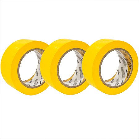 Kit Fita adesiva para demarcação 48 mm x 30 m amarela com 3 unidades Vonder