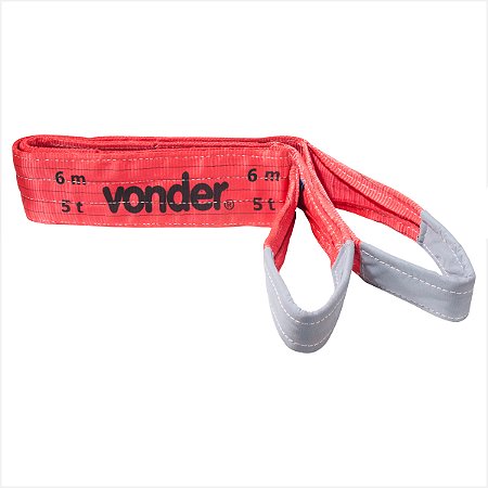 Cinta para elevação de cargas 7:1 6,0 m 5,0 tf vermelha CE 560 - Vonder