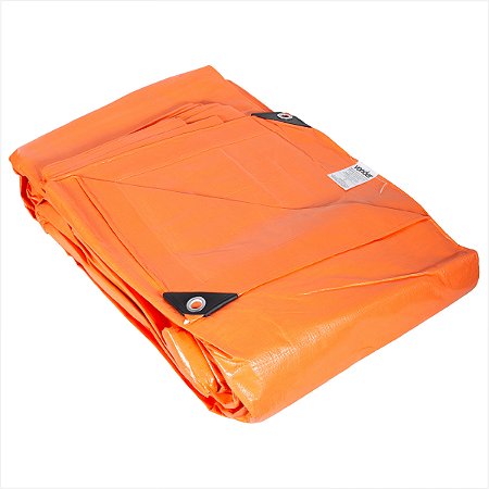 Lona reforçada de polietileno laranja 12 m x 5 m - Vonder Plus