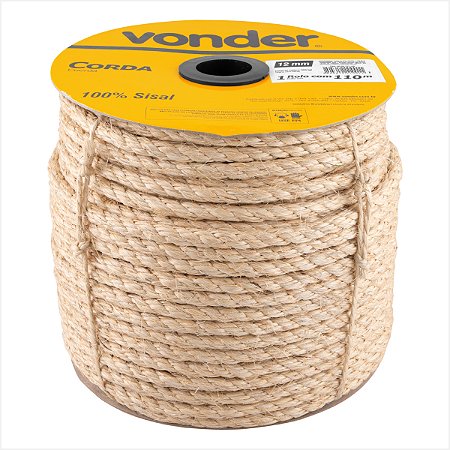 Corda de sisal 12 mm x 110 m 3 pernas - Vonder