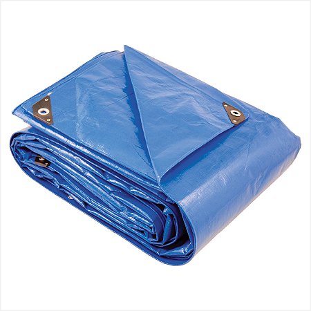 Lona reforçada de polietileno azul 7 m x 6 m - Vonder Plus