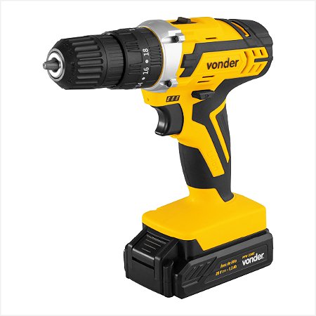 Parafusadeira/furadeira de impacto a bateria 20 V fonte bivolt automática PFV 238I Vonder