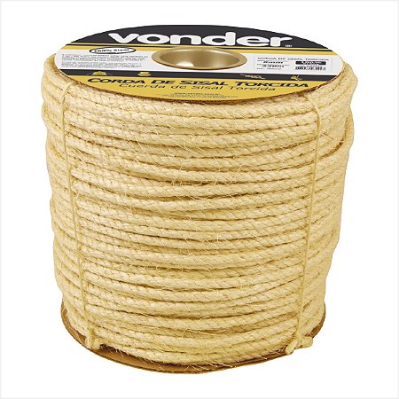 Corda de sisal 8 mm x 220 m 3 pernas - Vonder