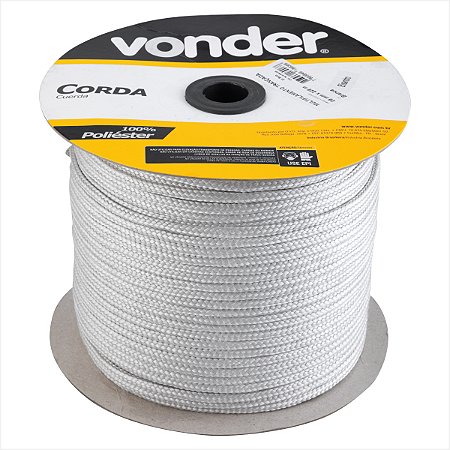 Corda multifilamento trançada 8 mm x 228 m branca - Vonder