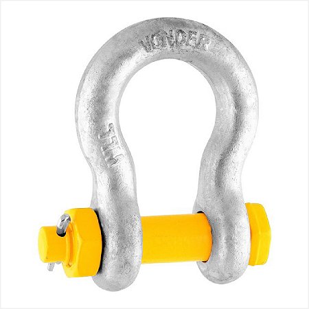 Manilha curva 1.1/4" 12,0 T com porca e cupilha - Vonder Plus