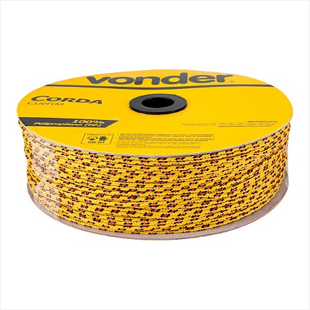 Corda multifilamento trançada 4,0 mm x 360 m cores diversas Vonder