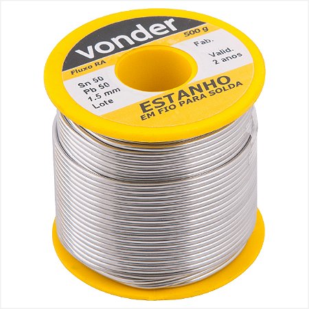 Estanho em fio com fluxo 1,5 mm 50 x 50 com 500 g - Vonder