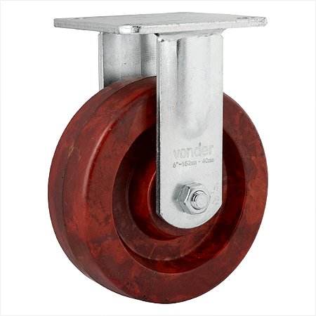 Rodízio fixo industrial 6" de celeron marrom - Vonder
