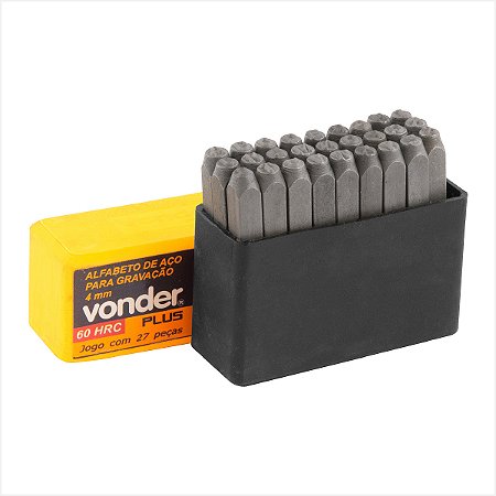 Alfabeto/punção de aço para gravação 4 mm - Vonder Plus