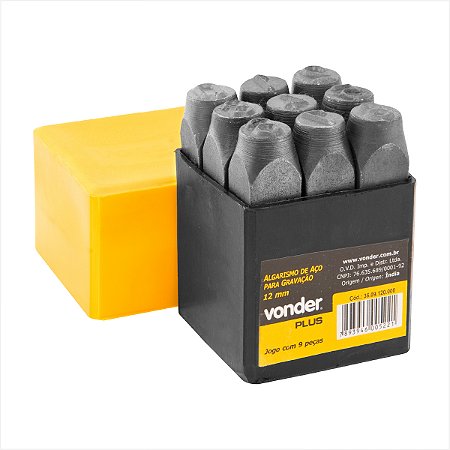 Algarismo de aço para gravação 8 mm - Vonder Plus