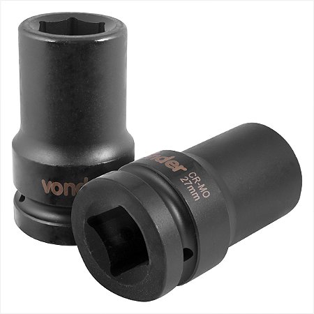 Soquete sextavado longo de impacto 27 mm encaixe de 1" - Vonder