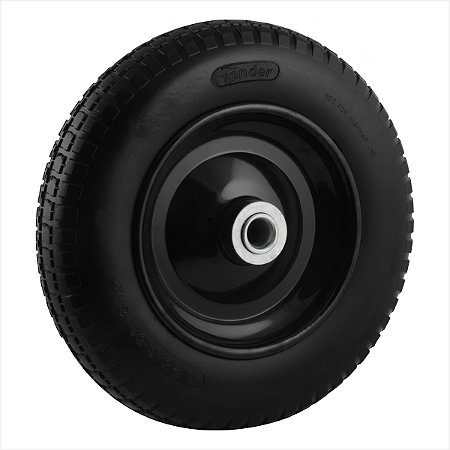 Roda completa com pneu maciço furo de 1" - Vonder