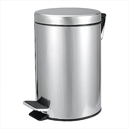 Lixeira redonda 5 litros inox cinza - Vonder
