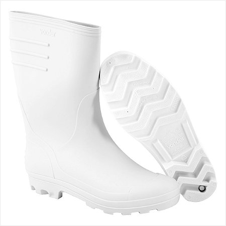Bota de PVC branca cano médio sem forro 44/45 - Vonder