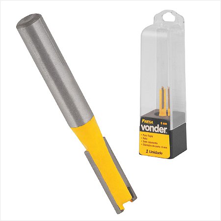 Fresa reta com dentes de metal duro sem rolamento 6 mm - Vonder