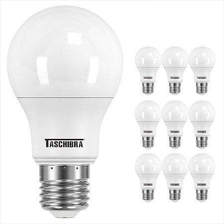 Kit 10 Lâmpadas LED BULBO Branca 9W bivolt 6.500 K - Taschibra