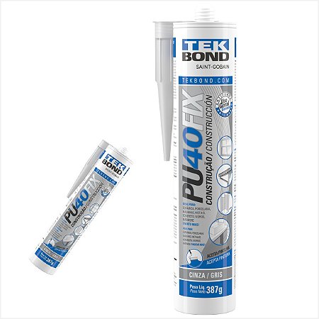 Selante de poliuretano PU 40 FIX cinza 387g - Tekbond