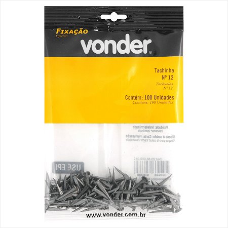 Tachinha nº 12 para madeira com 100 peças - Vonder
