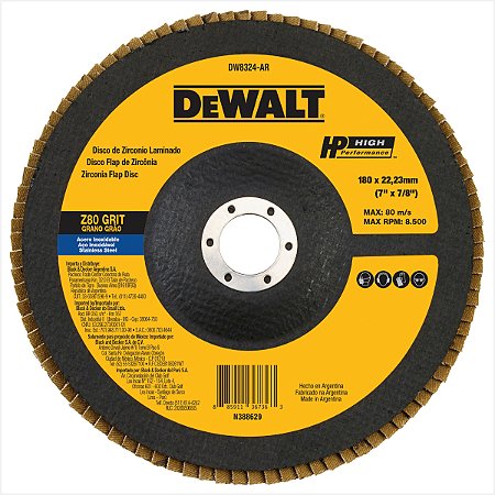 Disco de desbaste/acabamento flap-disc 7" G80 zircônia - DeWalt