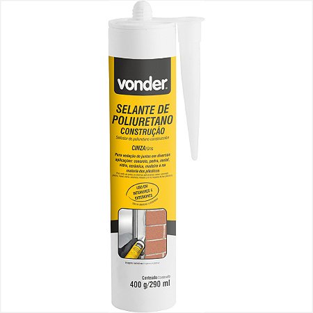 Selante de poliuretano construção 400 g/290 ml - Vonder