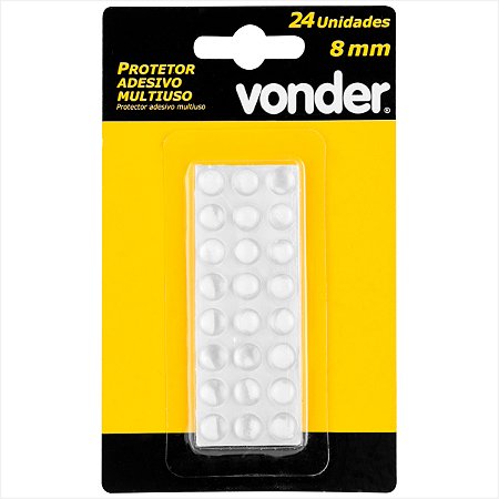 Protetor adesivo multiuso 8 mm com 24 peças - Vonder