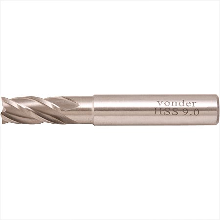 Fresa de topo em aço rápido 13,0 mm 4 cortes DIN 844A - Vonder
