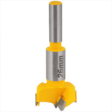 Fresa com dentes para dobradiça 26 mm com 2 dentes - Vonder