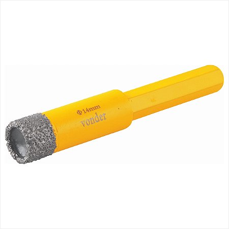 Serra copo diamantada 14 mm refrigerada com haste - Vonder