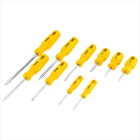 Kit de chaves de fenda/phillips com 10 peças - Vonder