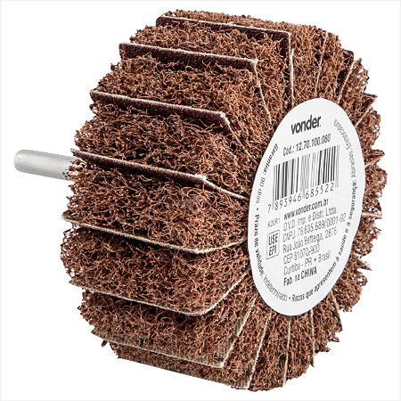 Roda com haste para remoção e acabamento 80 x 35 mm G100 Vonder