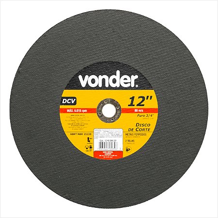Disco de corte 300 mm x 3,2 mm x 19,05 mm DCV - Vonder