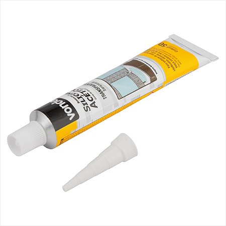 Borracha de silicone acético transparente 50 g com 3 unidades - Vonder