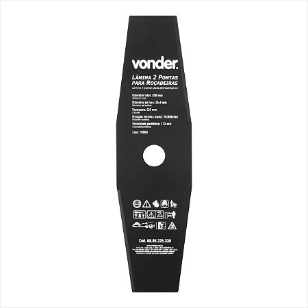 Lâmina de 2 pontas para roçadeiras 330 mm x 25,4 mm - Vonder
