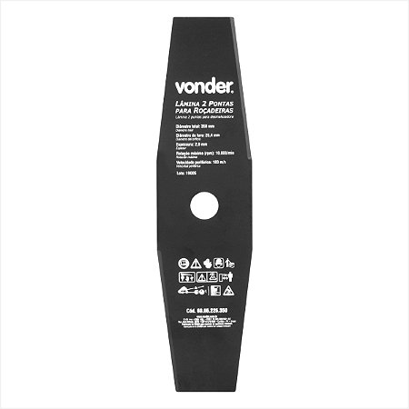 Lâmina de 2 pontas para roçadeiras 350 mm x 25,4 mm - Vonder