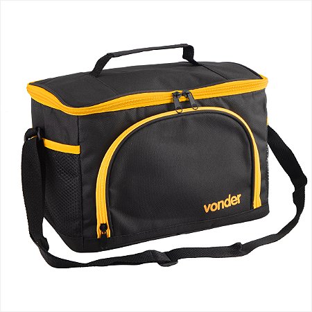 Bolsa térmica 9 litros preta e amarela - Vonder