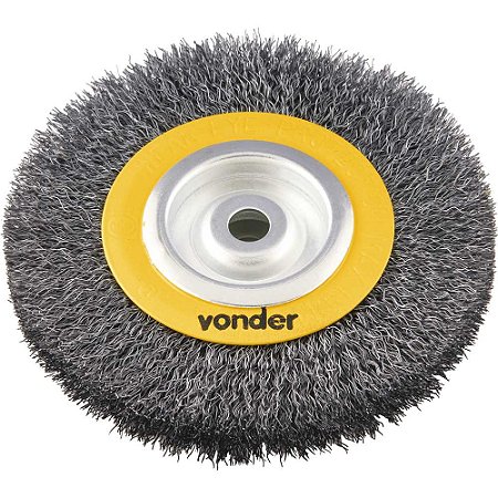 Escova circular de aço, ondulada, 6" x 3/4" x 1/2" (152,4 mm x 19,1 mm x 12,7 mm) - VONDER