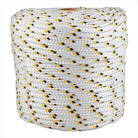 Corda multifilamento trançada 10,0 mm x 110 m branca com detalhes - Vonder