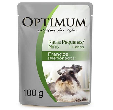 Ração Úmida Optimum Sachê Frango para Cães Adultos de Raças Pequenas e Mini - 100g