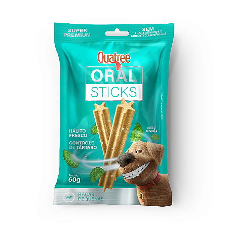 Snack Quatree para Cães Adultos Porte Pequeno Sabor Menta