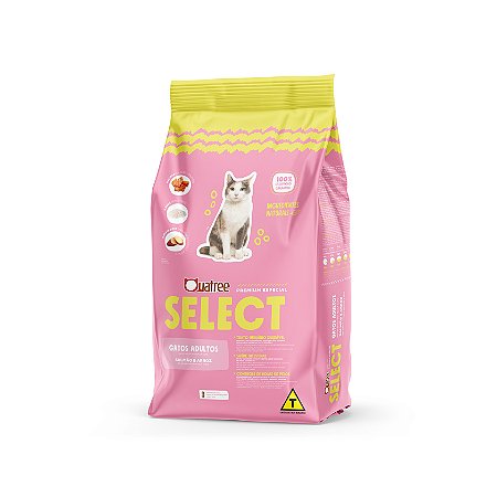 Ração Seca Quatree Select Salmão e Arroz Gatos Adultos