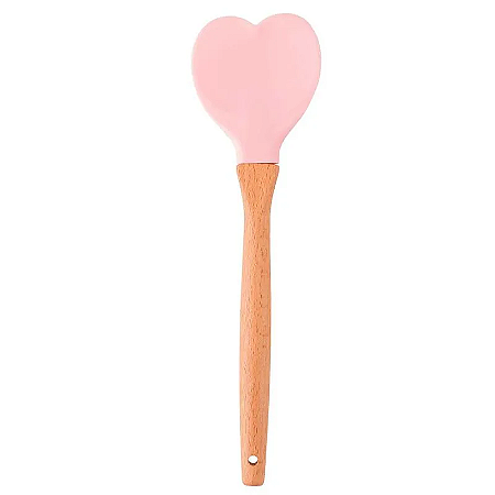 Espátula Colher de Silicone de Coração Cores Sortidas 30cm