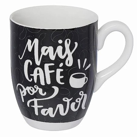Caneca Porcelana Mais Café 350ml