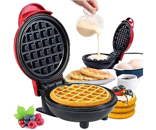 Mini Máquina de Waffles Elétrica Portátil