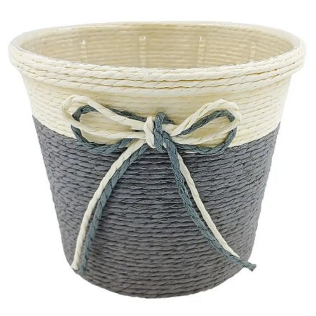 Vaso Decorativo com Laço 14,5x12cm em Papel Y888