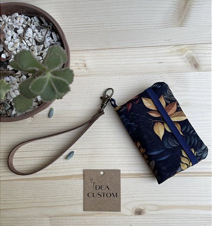 MINI CARTEIRA CHAVEIRO - AZUL MARINHO