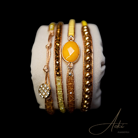 PULSEIRA PEDRA E POESIA AMARELO
