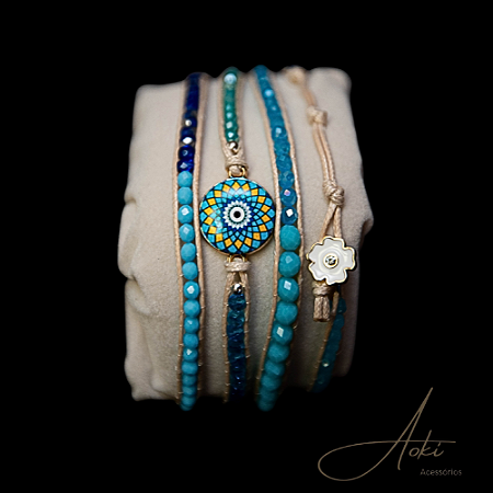 PULSEIRA MANDALA AZUL