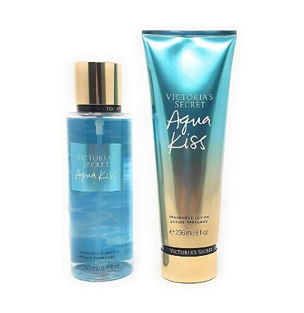 Kit Victoria’s Secret Aqua Kiss: Body Lotion e Body Splash