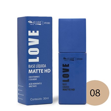 Base Líquida Max Matte HD Max Love 30g: Cobertura e Efeito Natural