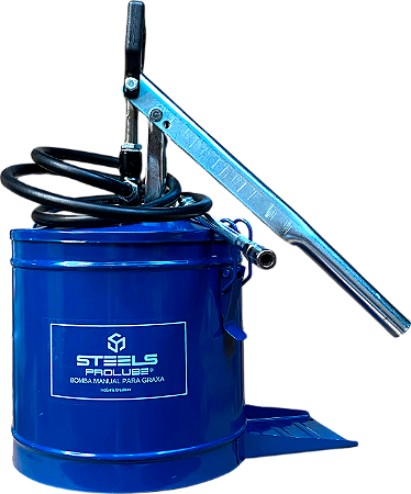 ST10058 Bomba manual para graxa 7KG com compactador azul 7500 PSI - Alta potência